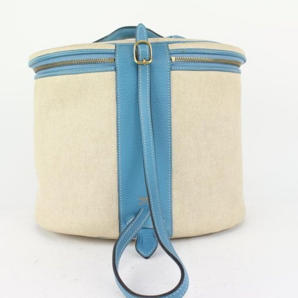 Hermès Blue Jean Leather x Toile Intercity Vanity - Picture 7 of 13